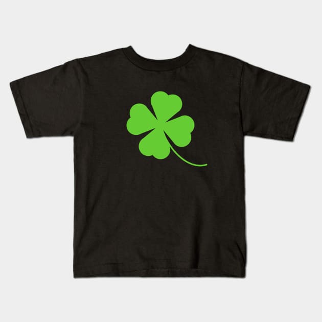 Lucky Four Leaf Clover Shamrock Kids T-Shirt by Kelly Gigi